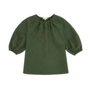 Ann Mashburn Meryl Top Green Linen Sz M